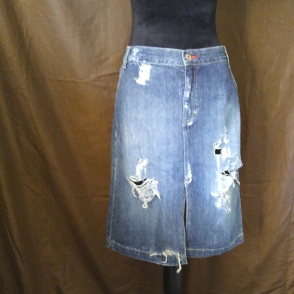 Tommy Hilfiger Dresses & Skirts - Distressed Tommy Hilfiger denim jeans skirt